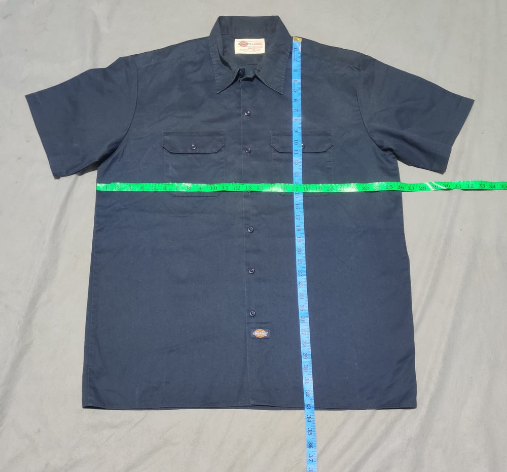 Dickies Men Cotton Blue Shirt XL