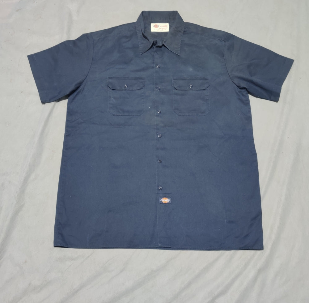 Dickies Men Cotton Blue Shirt XL