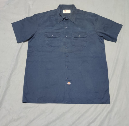 Dickies Men Cotton Blue Shirt XL