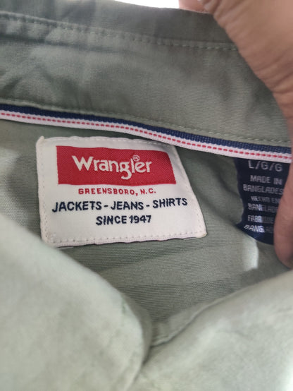 Wrangler Men Cotton Green Shirt L