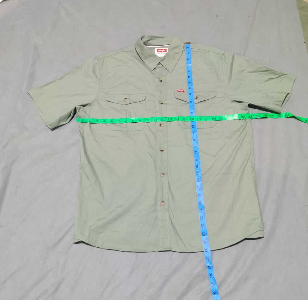 Wrangler Men Cotton Green Shirt L