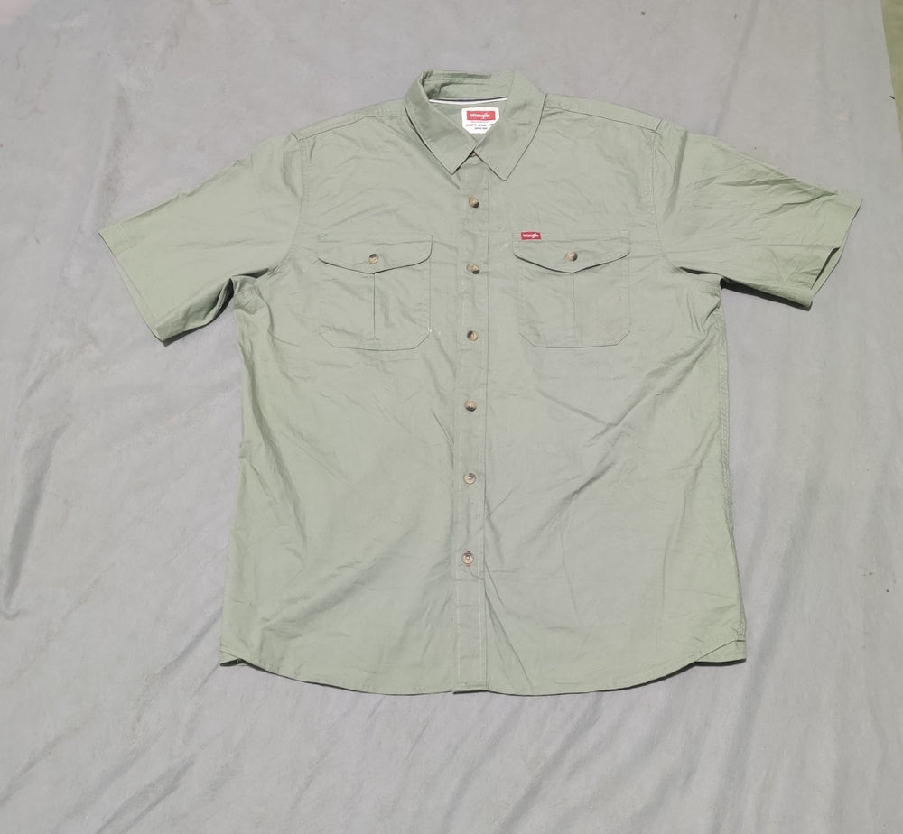Wrangler Men Cotton Green Shirt L