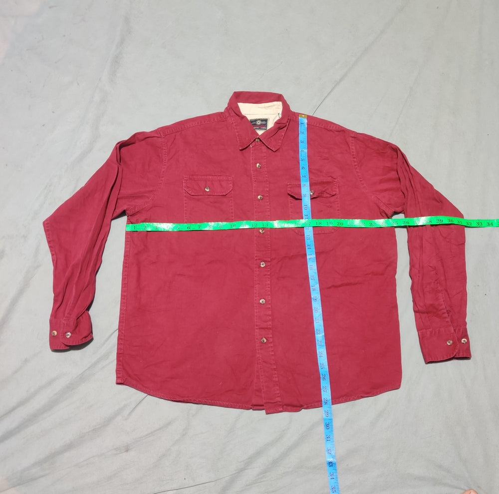 Wrangler Men Cotton Maroon Shirt L
