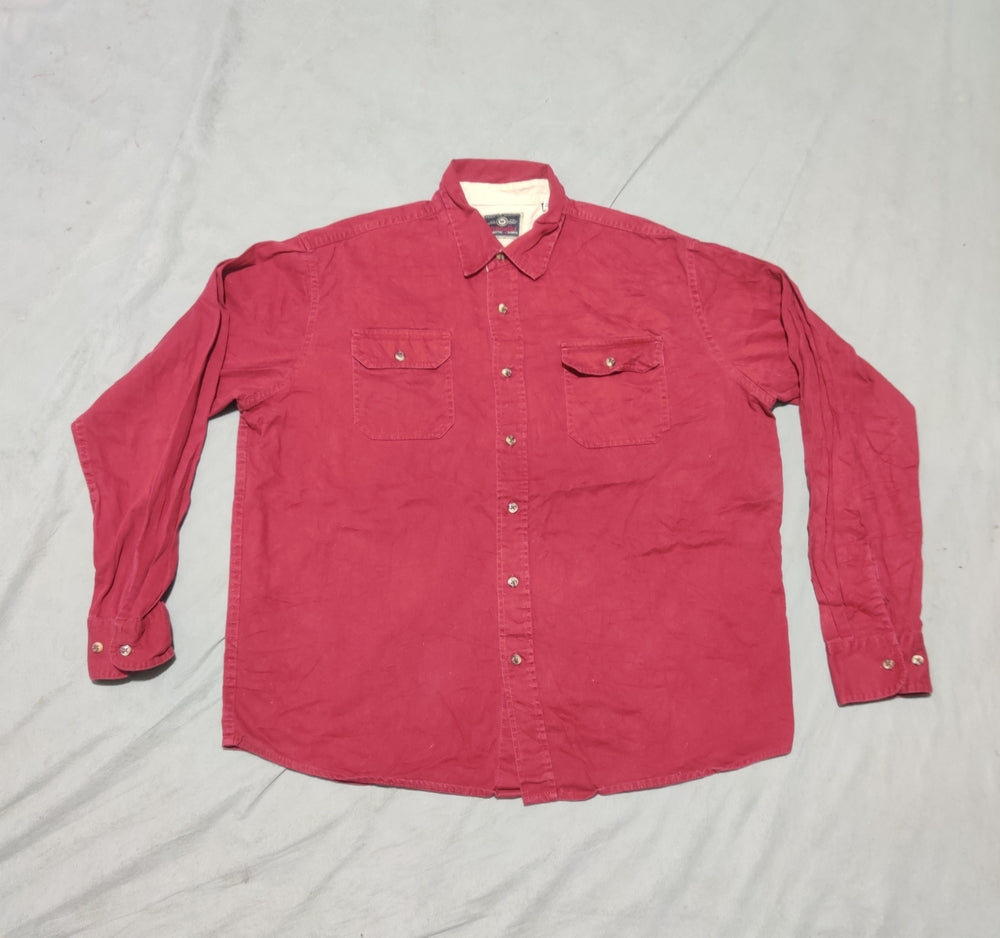 Wrangler Men Cotton Maroon Shirt L