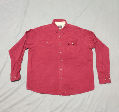 Wrangler Men Cotton Maroon Shirt L