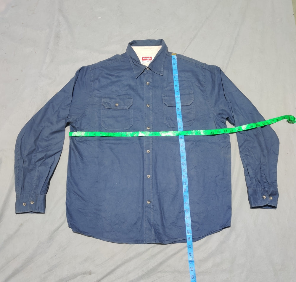 Wrangler Men Cotton Blue Shirt L