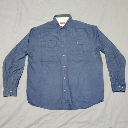 Wrangler Men Cotton Blue Shirt L