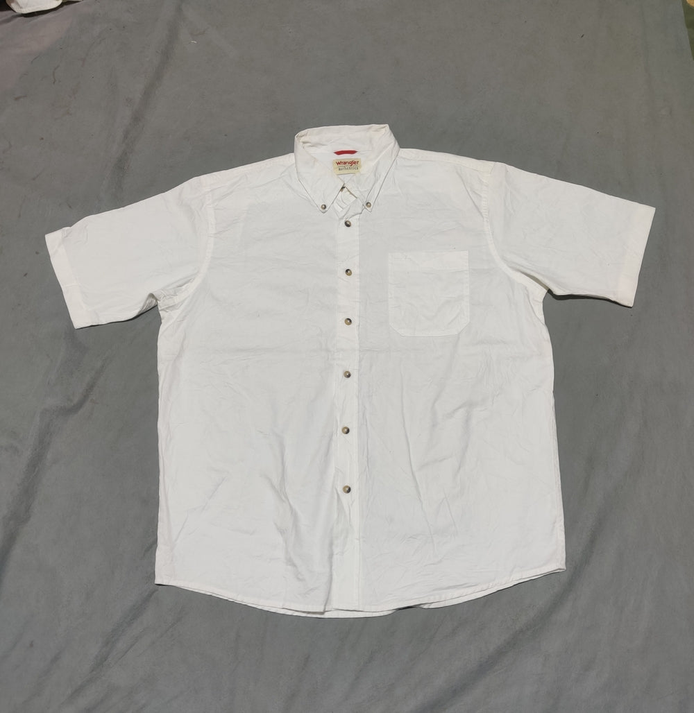 Wrangler Men Cotton White Shirt L