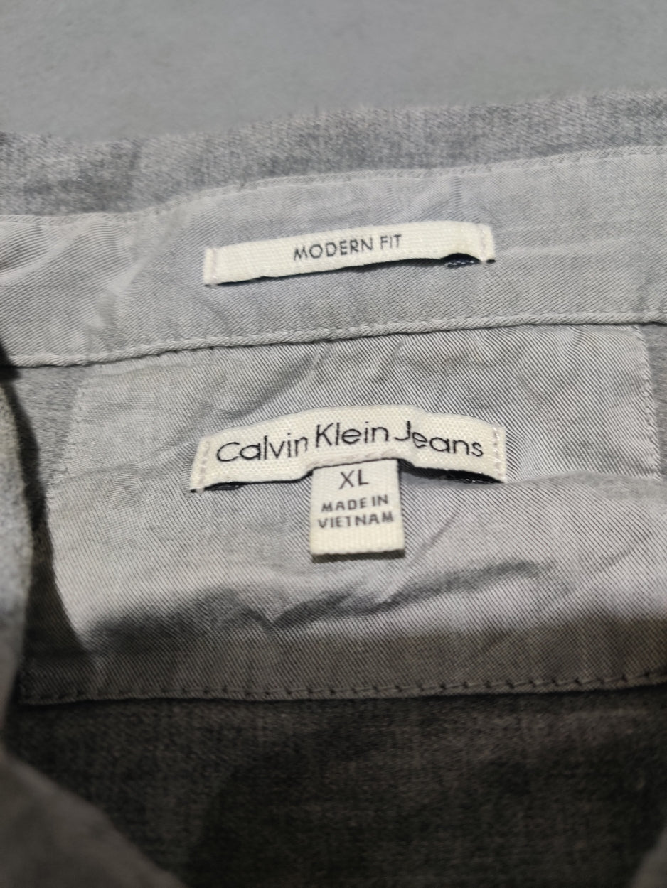 Calvin Klein Men Cotton Gray Shirt XL