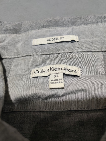 Calvin Klein Men Cotton Gray Shirt XL