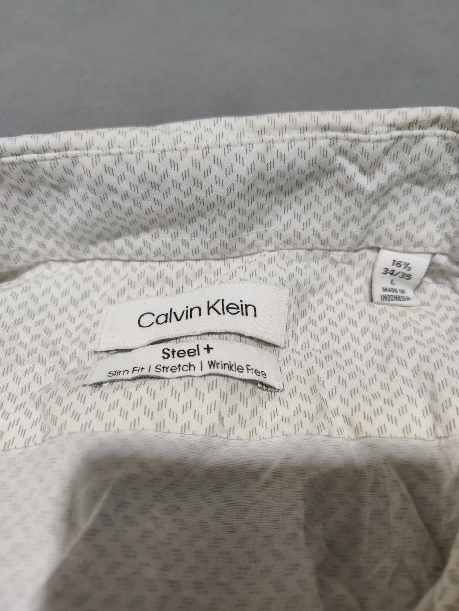 Calvin Klein Men Cotton White Shirt L