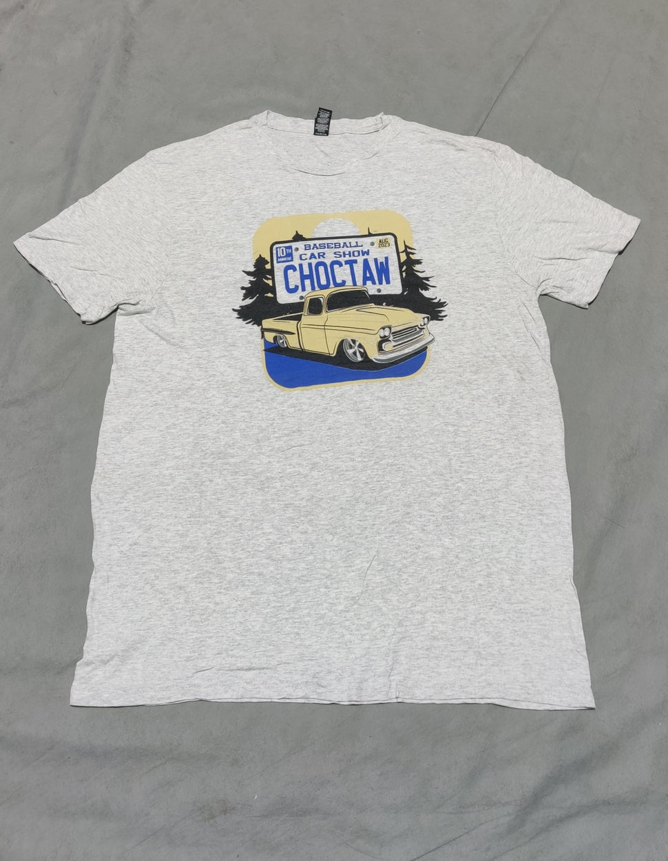 Dist Rict Men Cotton Gray T Shirt Large