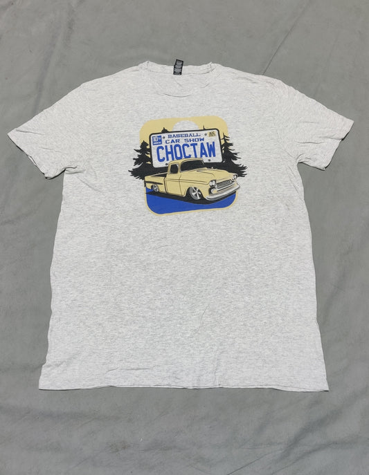 Dist Rict Men Cotton Gray T Shirt Large