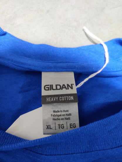Gildan Men Cotton Blue T Shirt XL