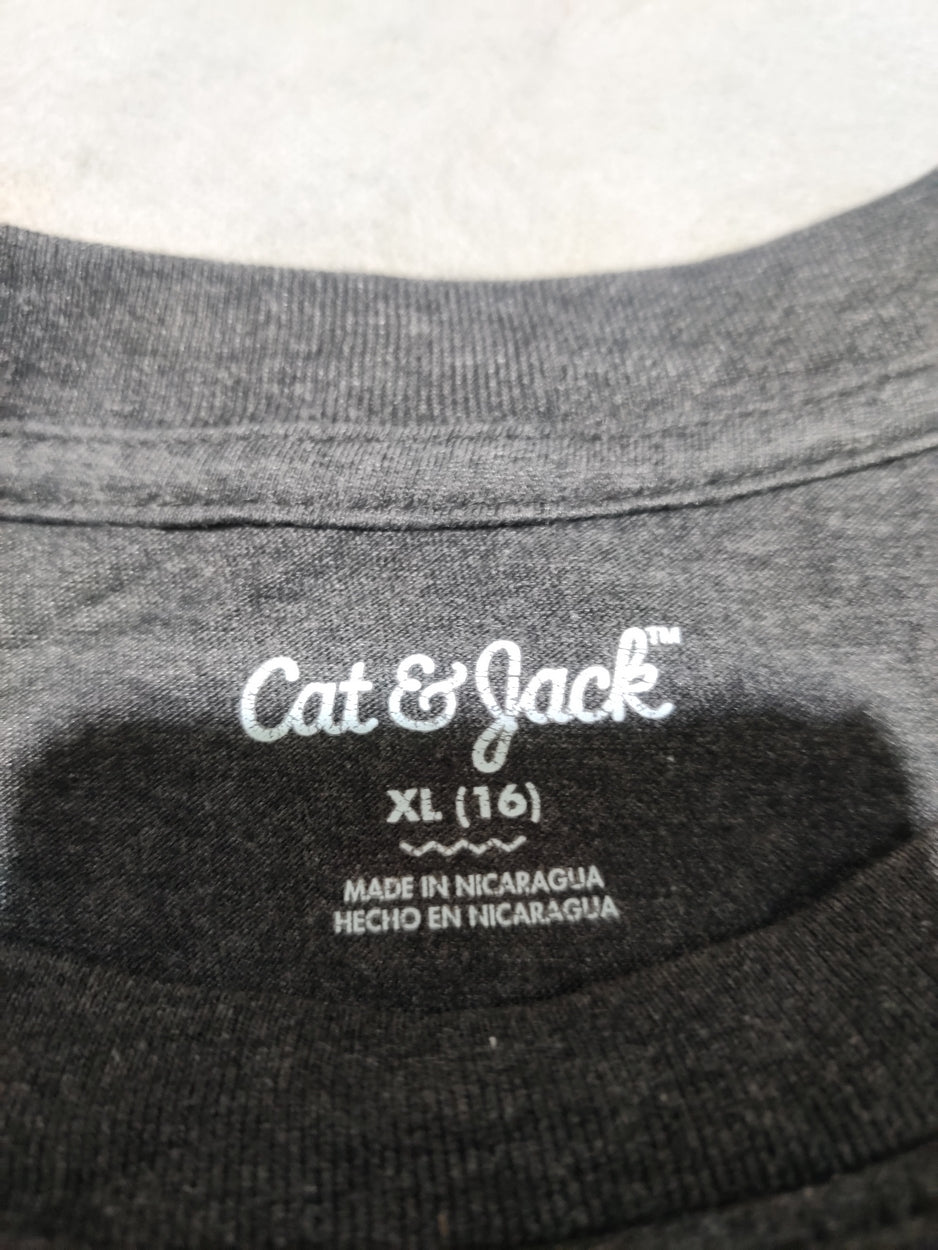 Cat & Jack Men Cotton Gray T Shirt XL