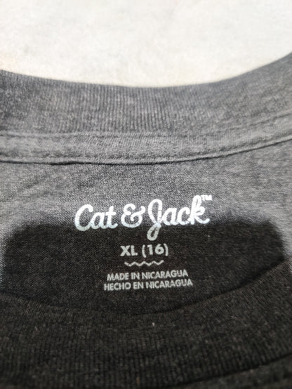 Cat & Jack Men Cotton Gray T Shirt XL