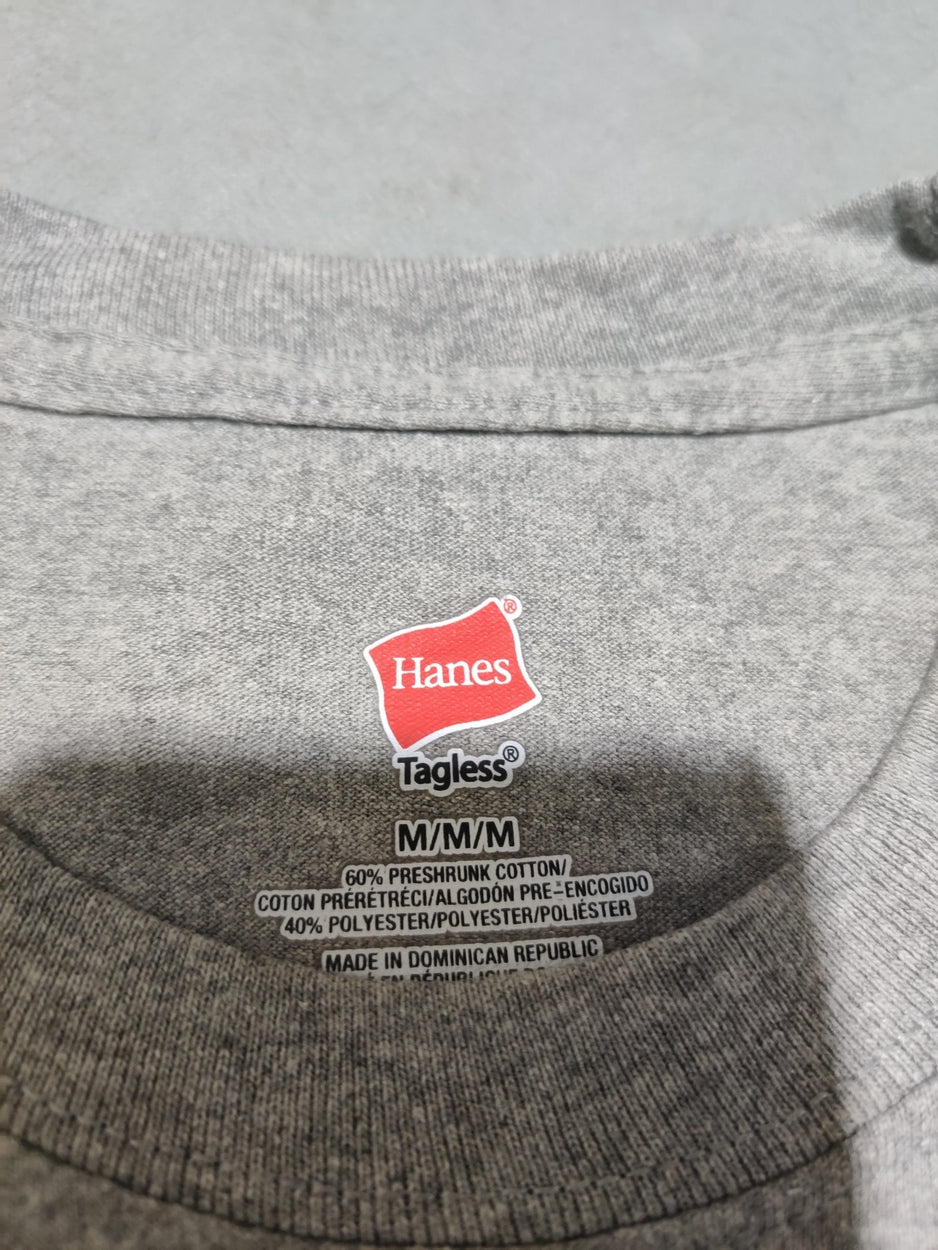 Hanes Men Cotton Gray T Shirt M