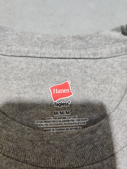 Hanes Men Cotton Gray T Shirt M
