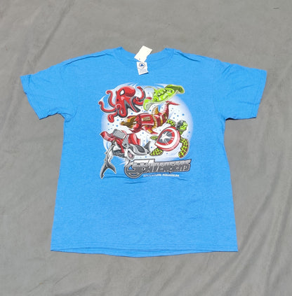 Delta Soft Men Cotton Blue T Shirt L
