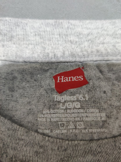 Hanes Men Cotton Gray T Shirt L