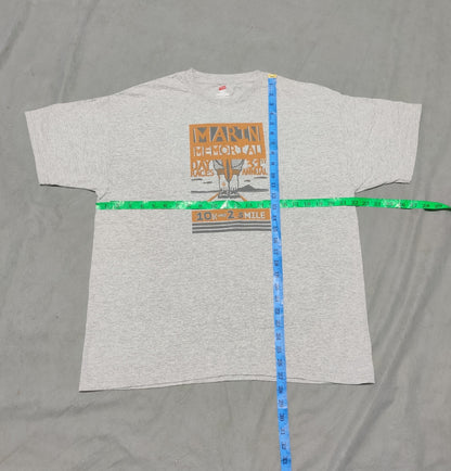 Hanes Men Cotton Gray T Shirt L