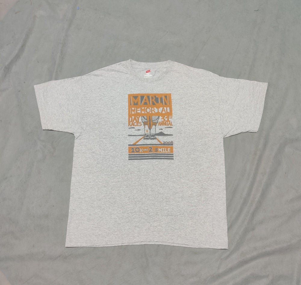 Hanes Men Cotton Gray T Shirt L