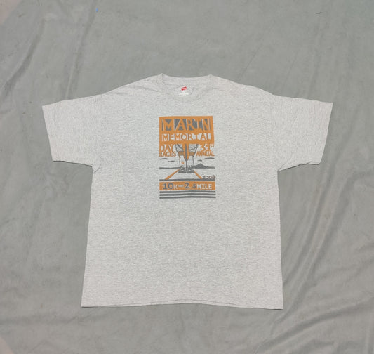 Hanes Men Cotton Gray T Shirt L
