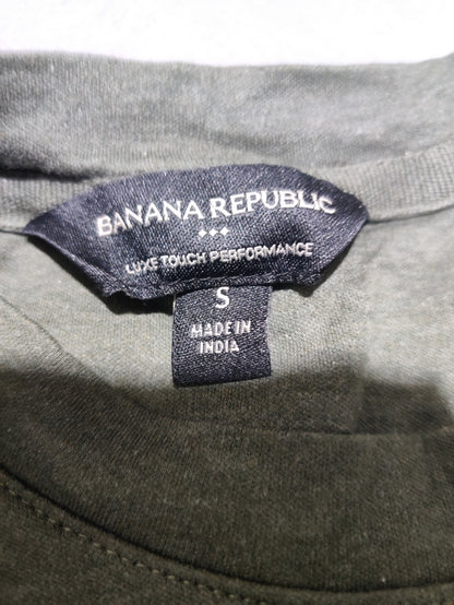 Banana Republic Men Cotton Green T Shirt S