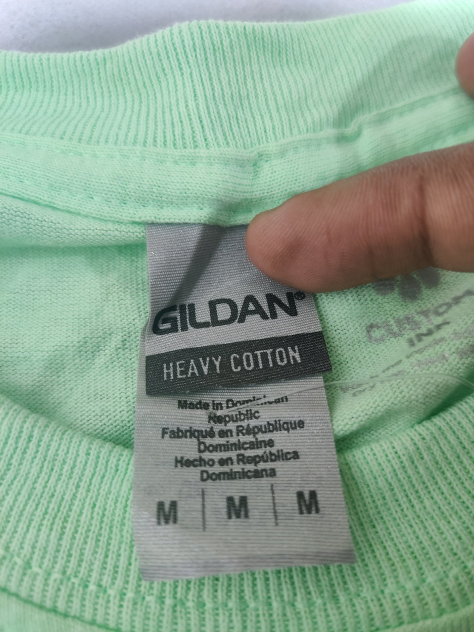 Gildan Men Cotton Green T Shirt M