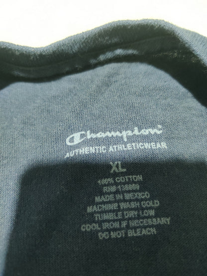Champion Men Cotton Blue T Shirt XL