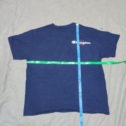 Champion Men Cotton Blue T Shirt XL