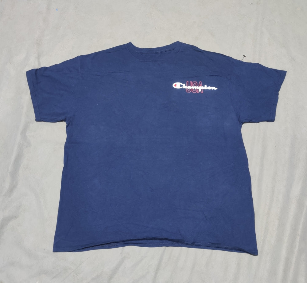 Champion Men Cotton Blue T Shirt XL