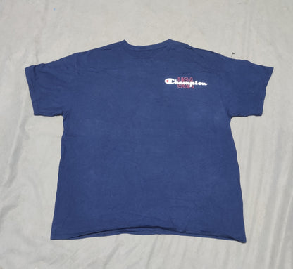 Champion Men Cotton Blue T Shirt XL