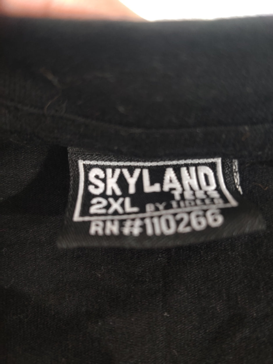 Skyland Men Cotton Black T Shirt 2XL