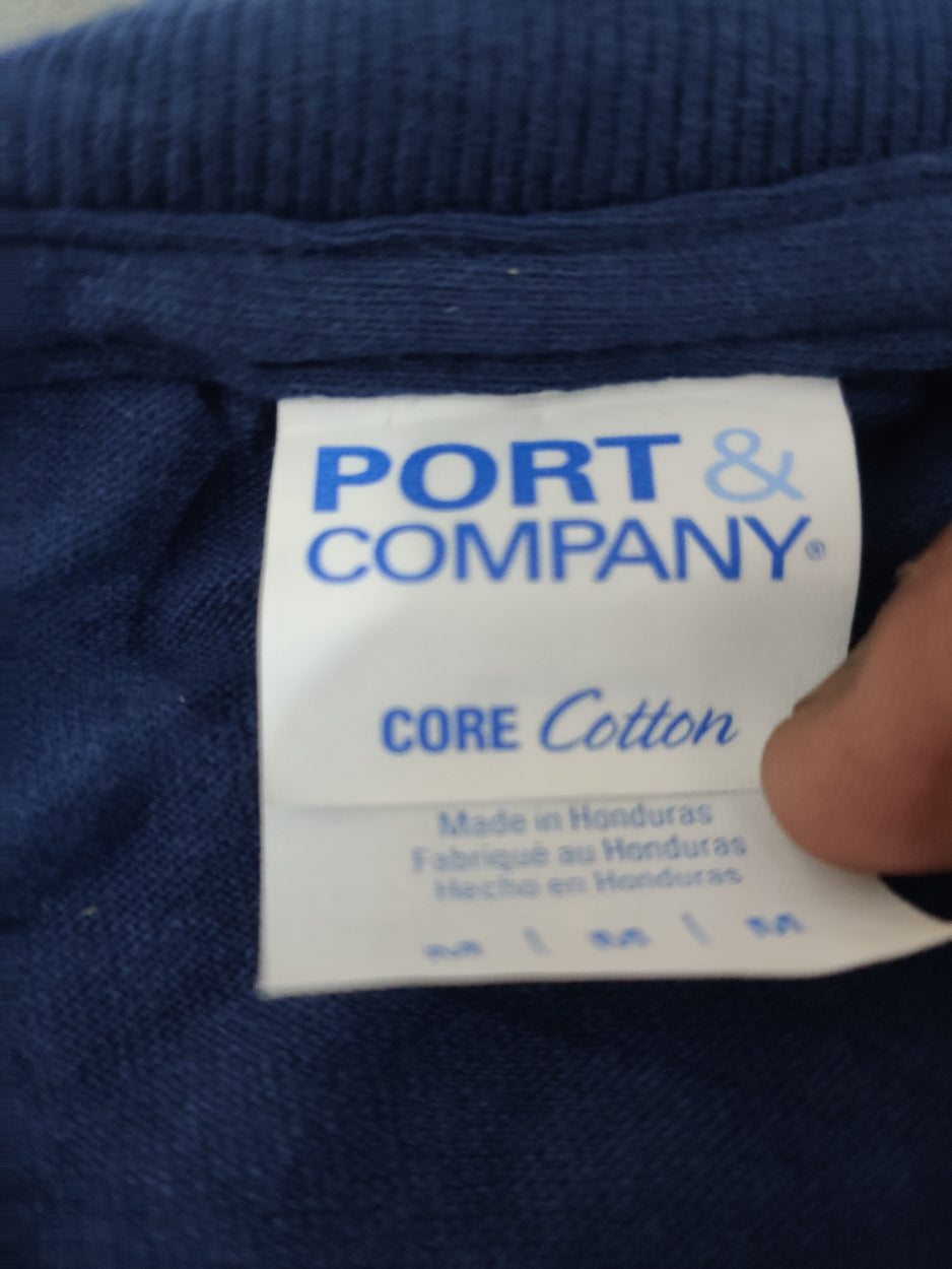 Port & Company Men Cotton Blue T Shirt M