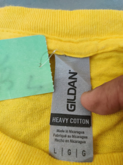 Gildan Men Cotton Yellow T Shirt L