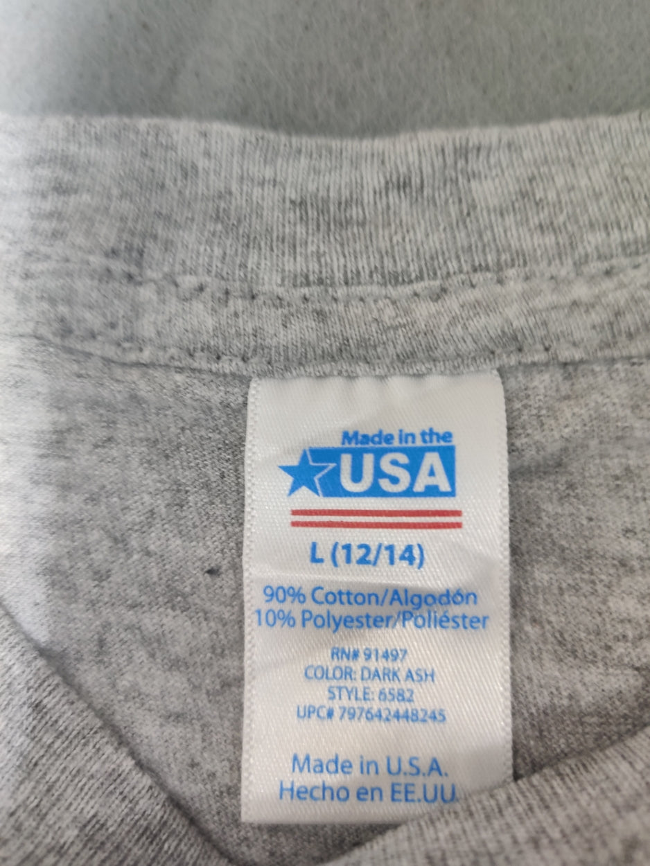 USA Men Cotton Gray T Shirt L