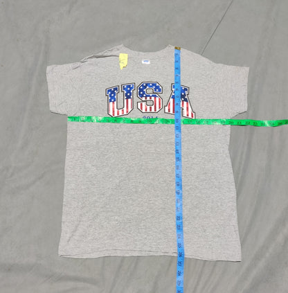 USA Men Cotton Gray T Shirt L