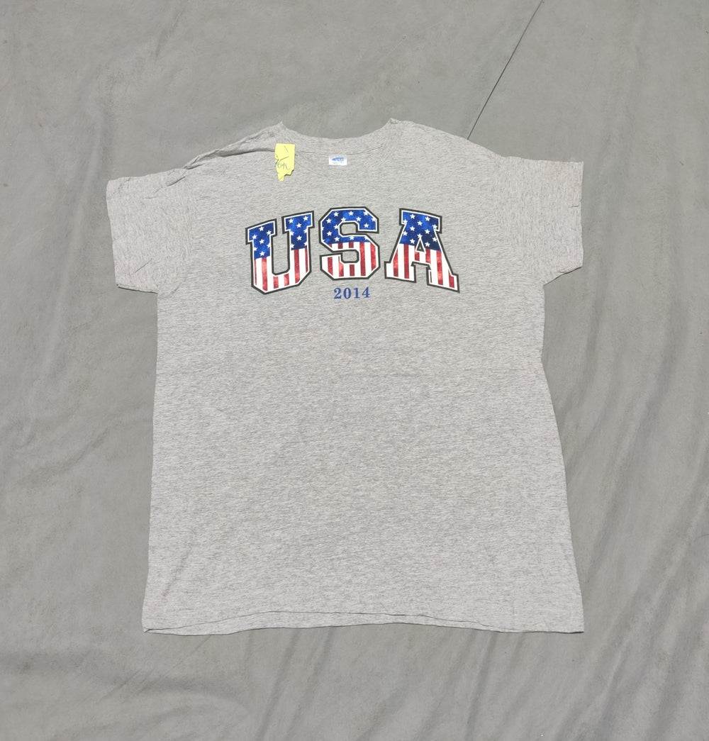 USA Men Cotton Gray T Shirt L