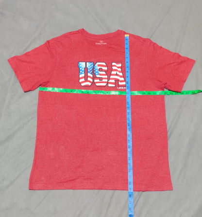 Faded Glory Men Cotton Red T Shirt L