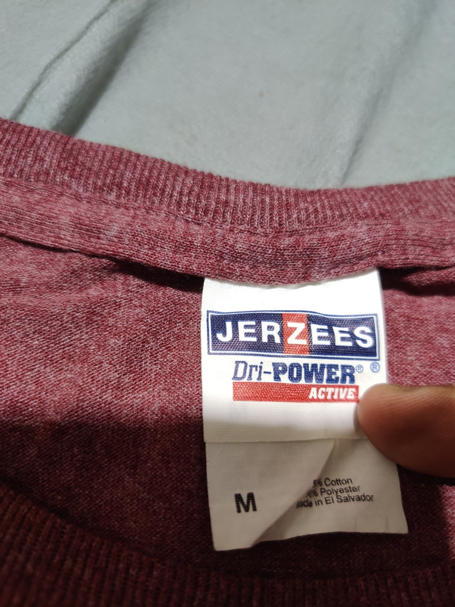 Jerzees Men Cotton Maroon T Shirt M