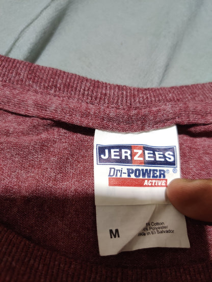 Jerzees Men Cotton Maroon T Shirt M