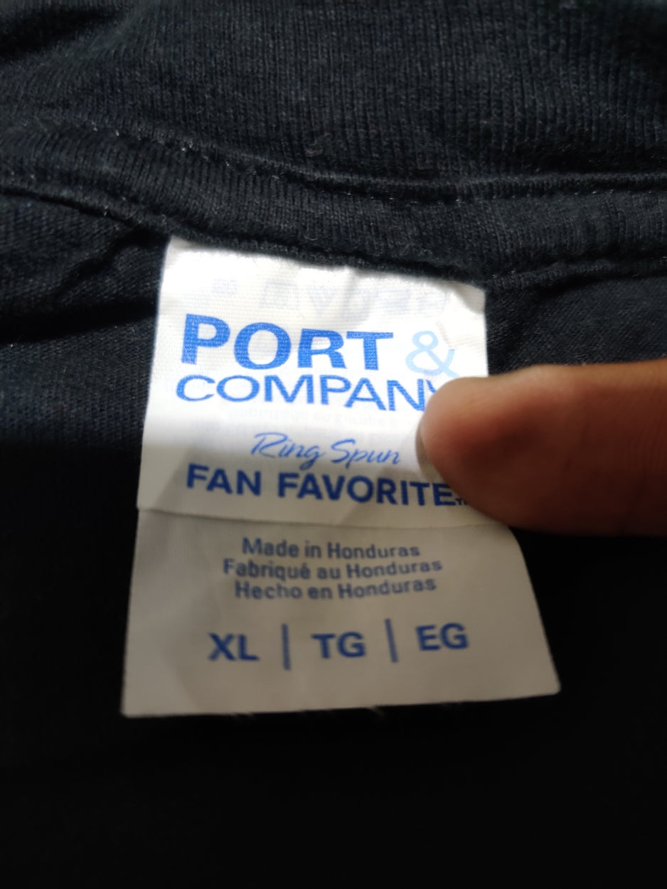 Port & Company Men Cotton Black T Shirt XL