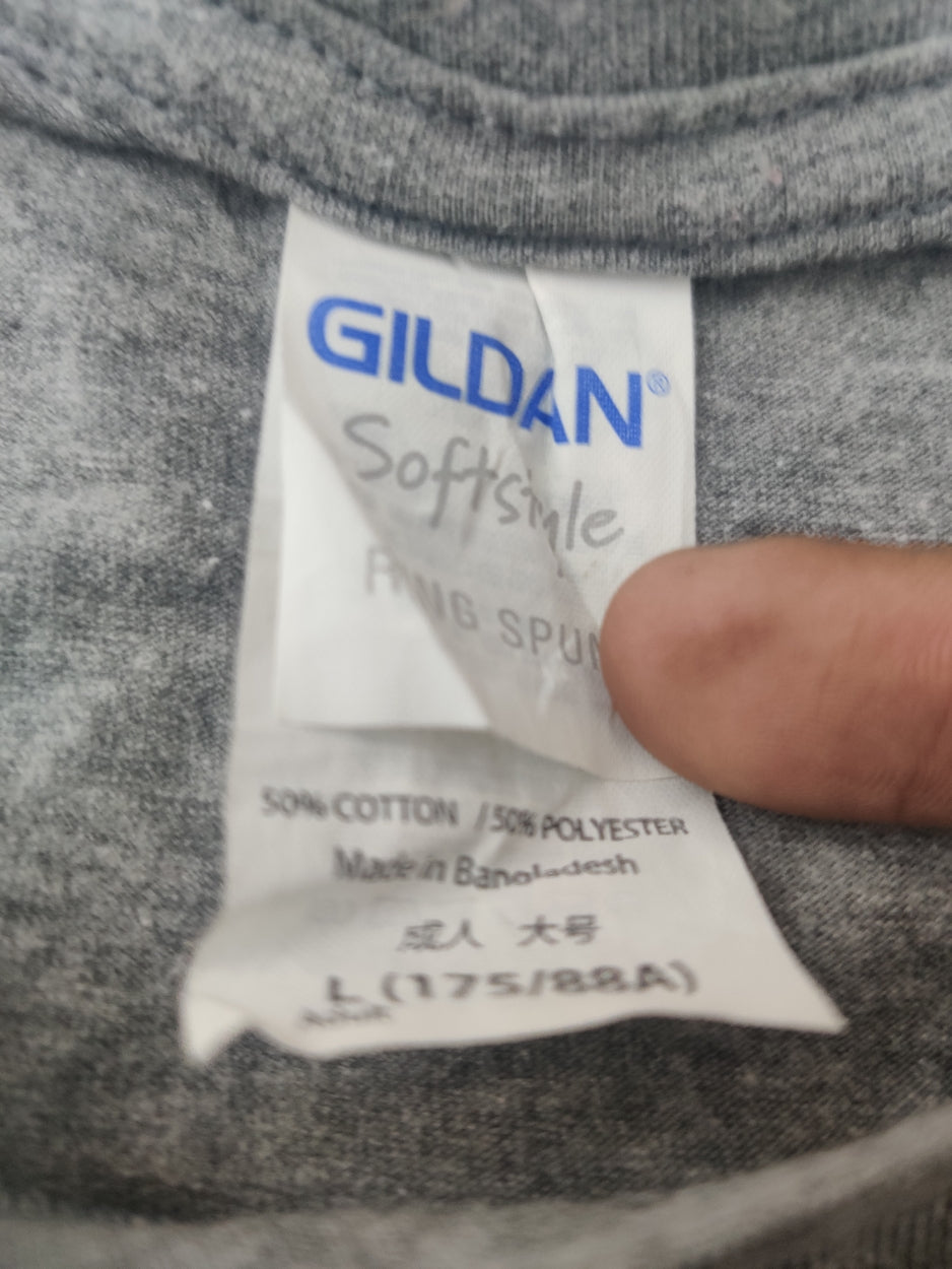 Gildan Men Cotton Black T Shirt L