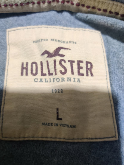 Hollister Men Cotton Gray T Shirt L