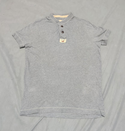 Hollister Men Cotton Gray T Shirt L