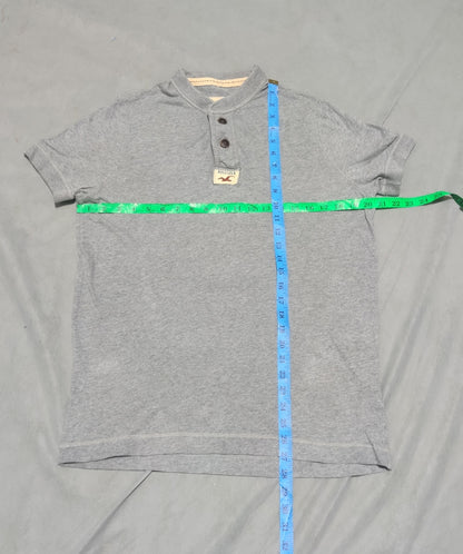 Hollister Men Cotton Gray T Shirt L