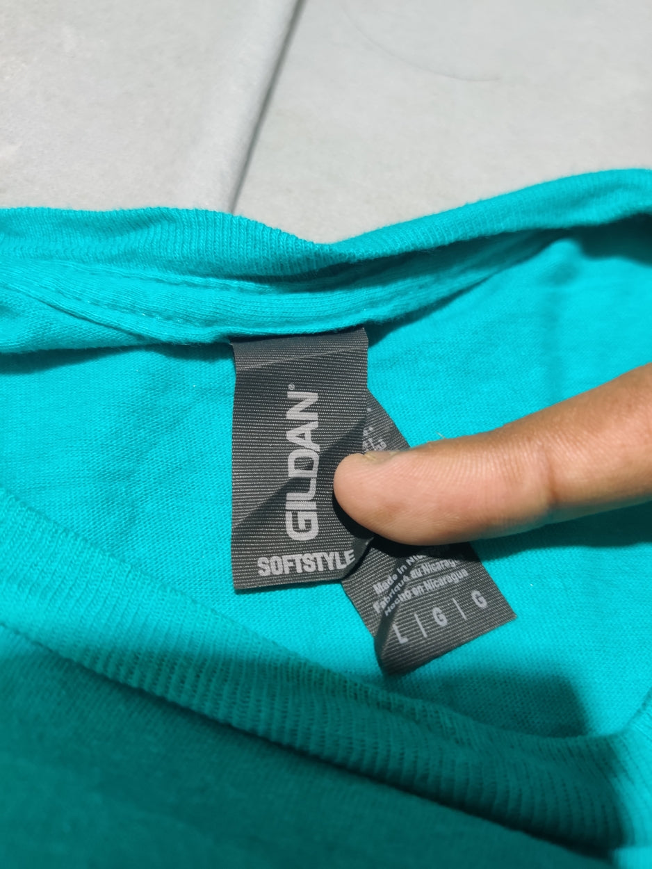 Gildan Men Cotton Green T Shirt L