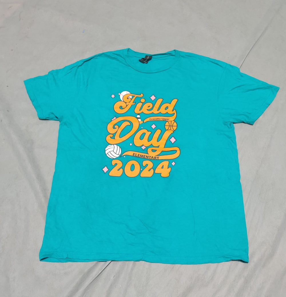 Gildan Men Cotton Green T Shirt L