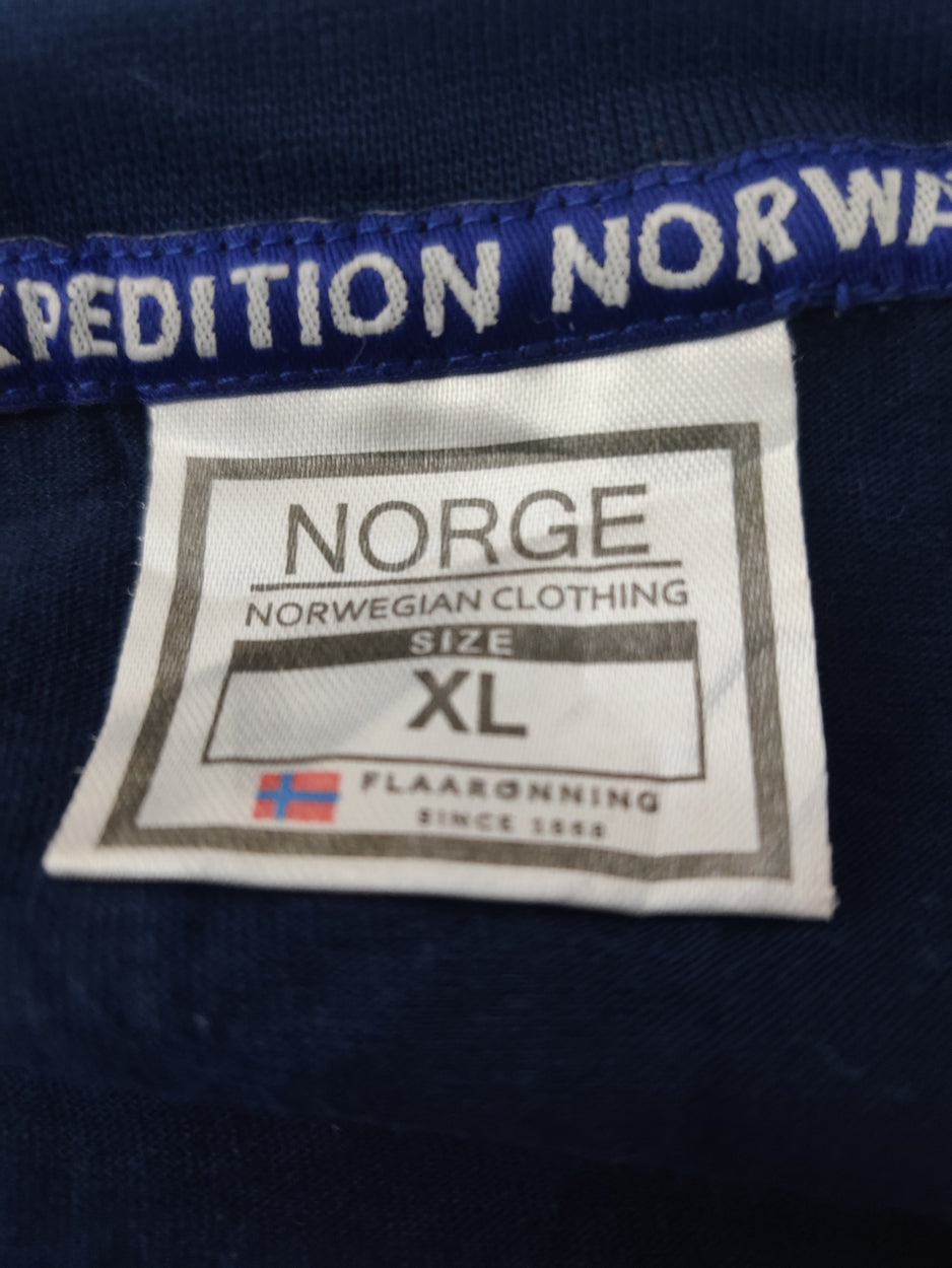 Norge Men Cotton Blue T Shirt XL